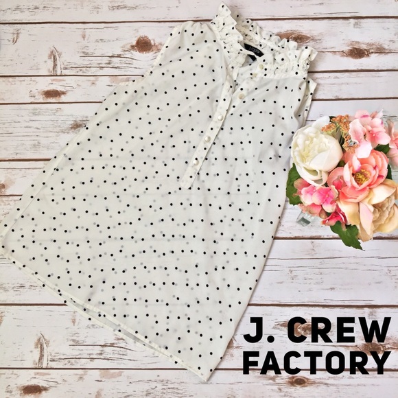 J. Crew Factory Tops - 🔷J. Crew Factory | Polka Dot Ruffle Blouse Size 2